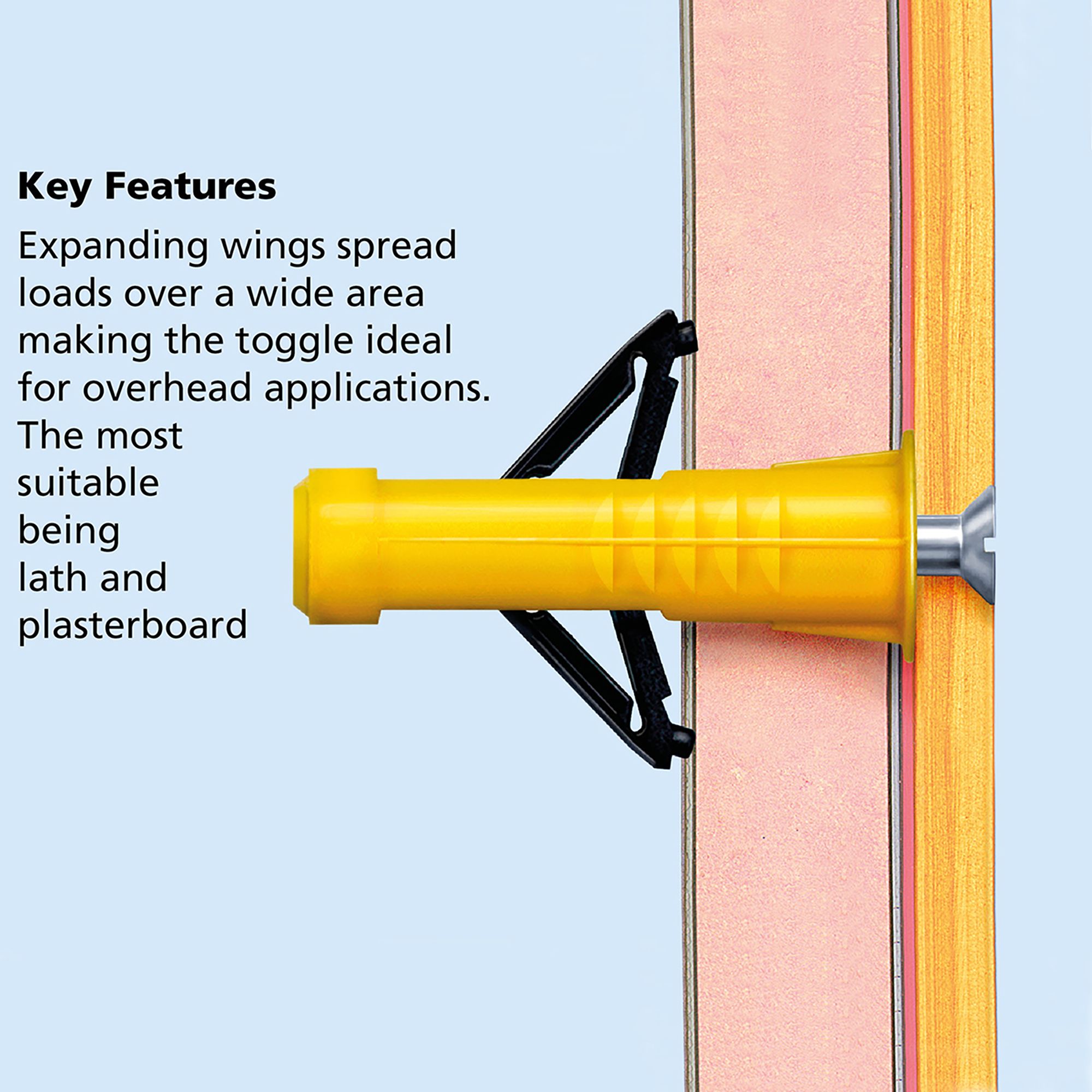 Plasplugs Super toggle High-tensile steel Countersunk Hollow wall anchor (Dia)10mm (L)37mm, Pack of 10