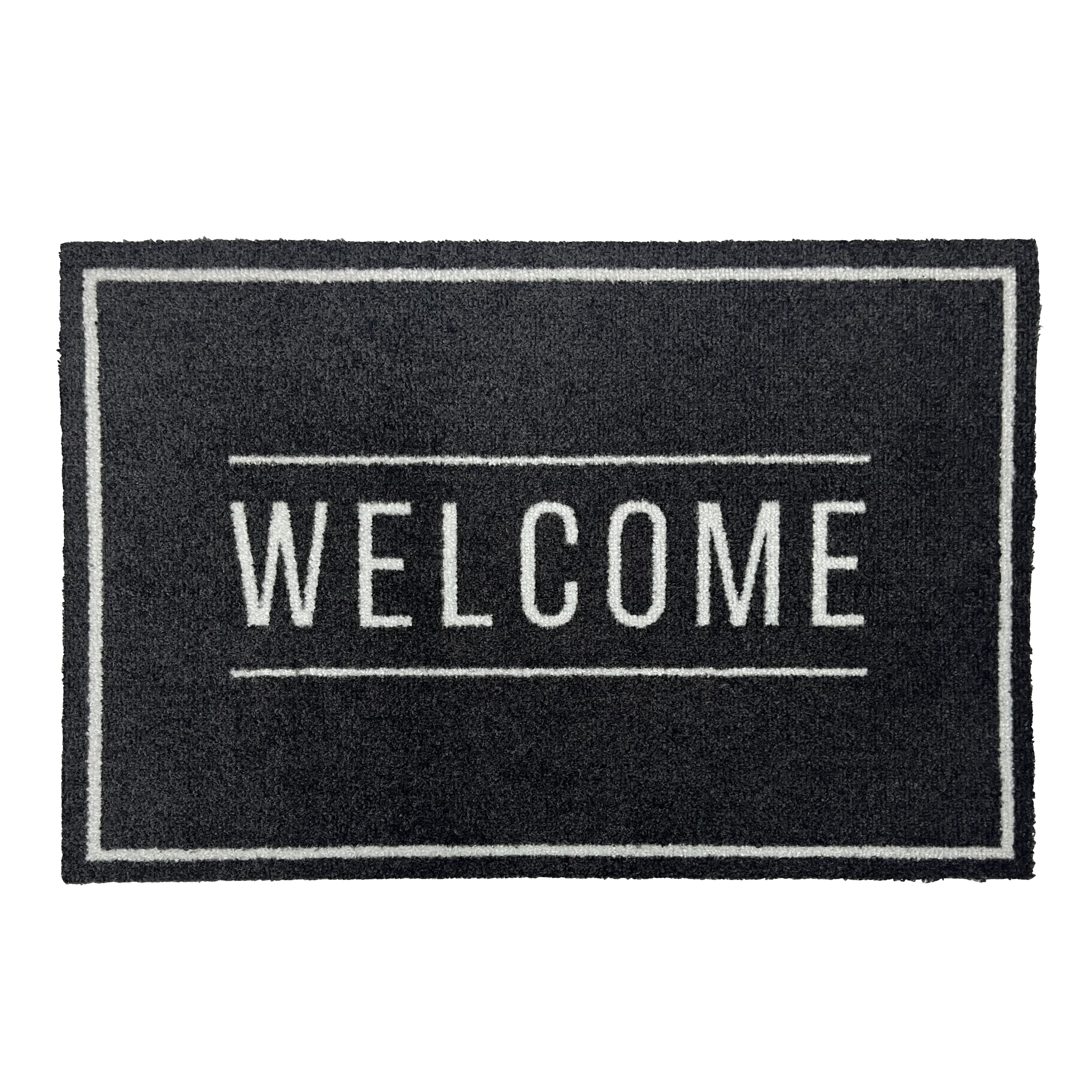 Plaza Grey Welcome Door mat, 75cm x 50cm