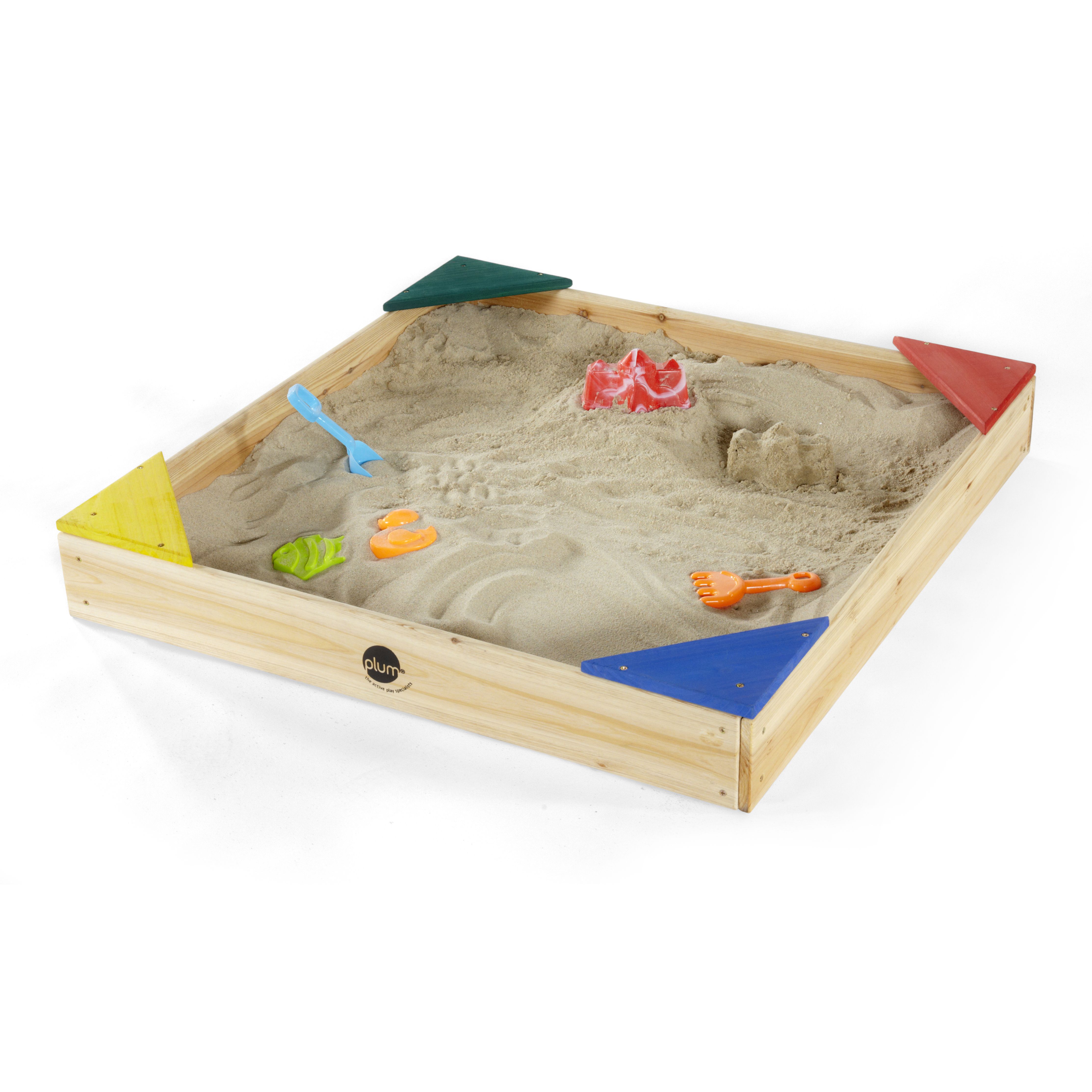 Plum Junior Natural Wooden Square Sand pit (H) 140mm x (W) 900mm, Pack of 1