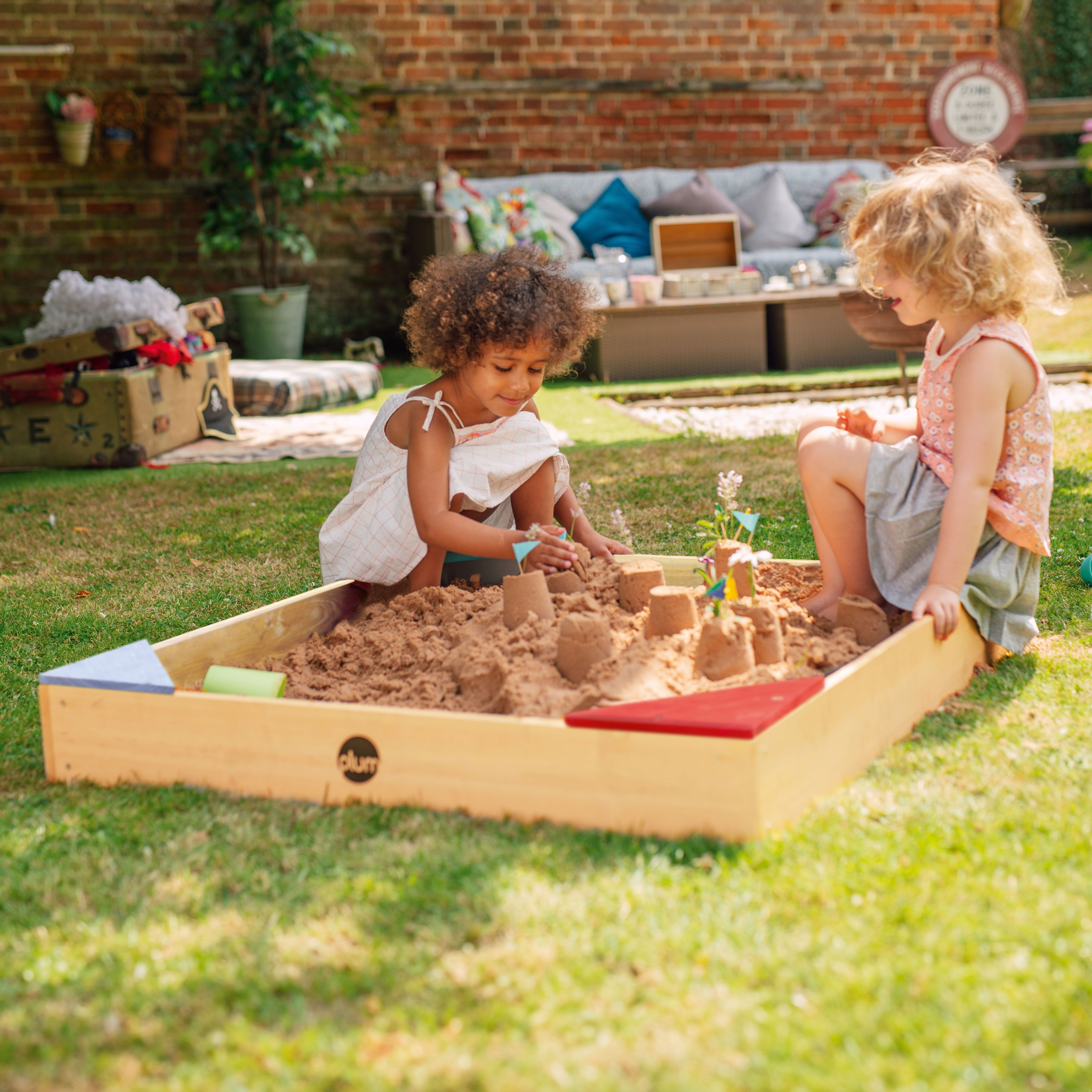 Plum Junior Natural Wooden Square Sand pit (H) 140mm x (W) 900mm, Pack of 1