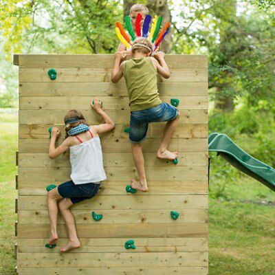 Plum Outdoor Timber Climbing frame with slide Tradepoint