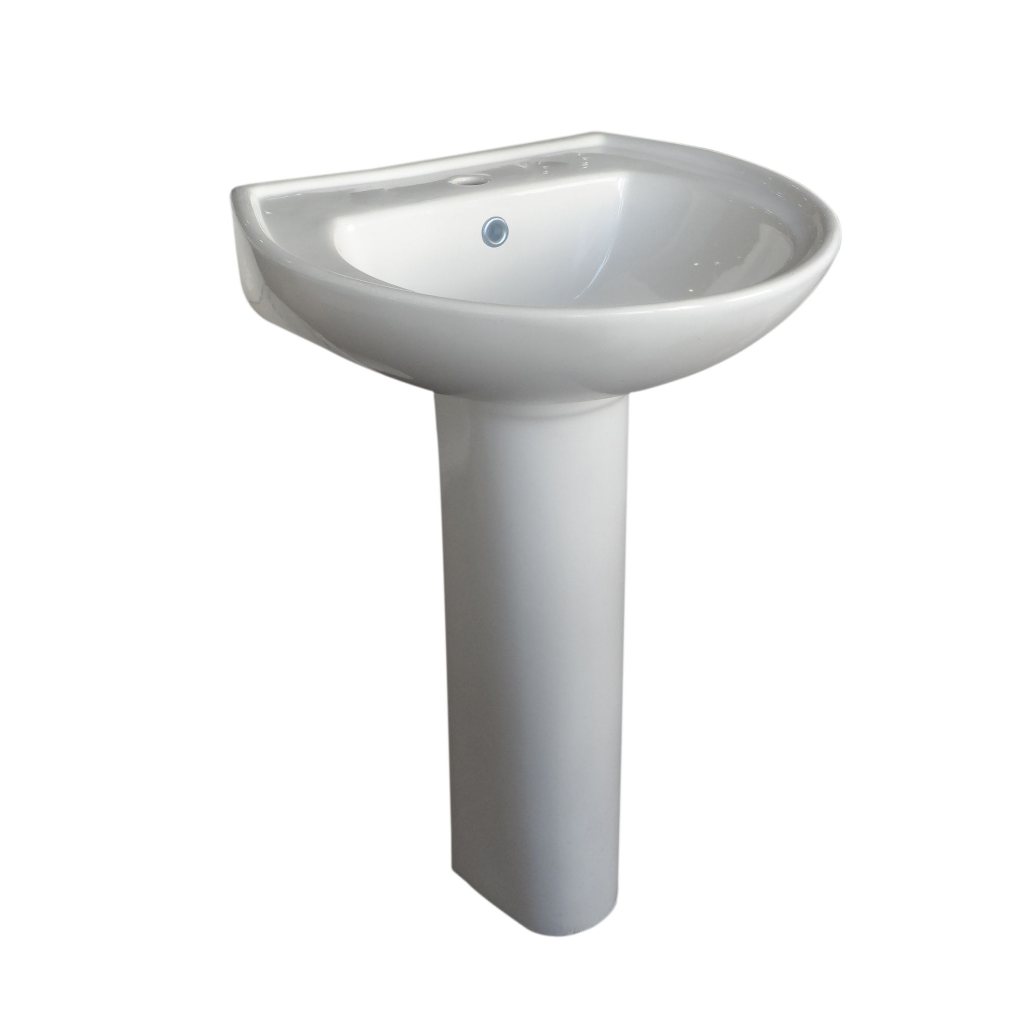 Plumbsure Bodmin White Open back close-coupled Toilet & full pedestal basin