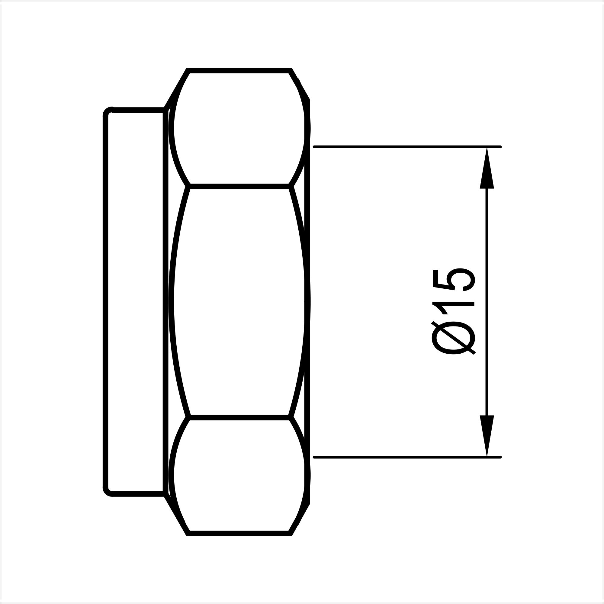 Plumbsure Brass Compression Blanking cap (Dia)15mm