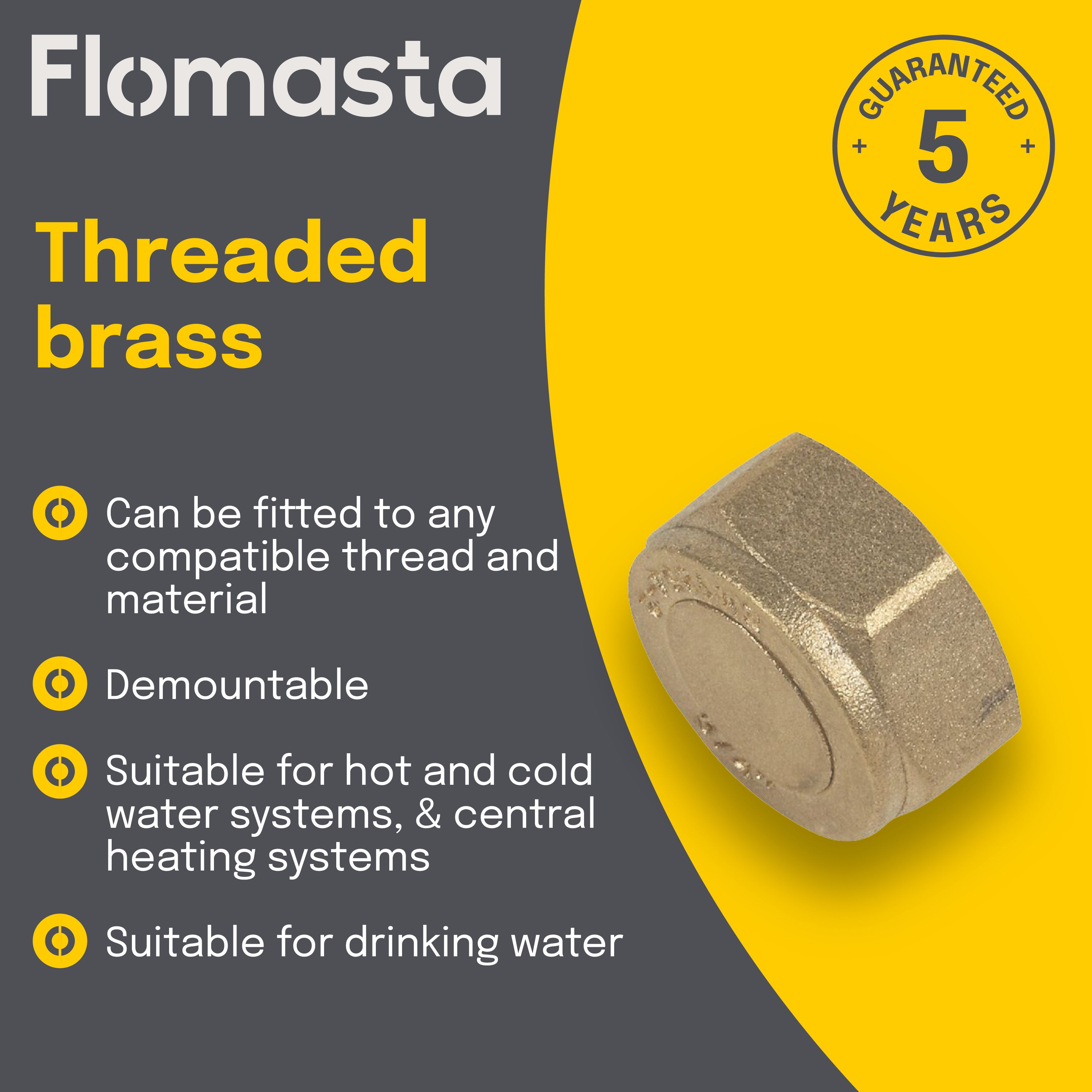 Plumbsure Brass Compression Cap (Dia)19mm