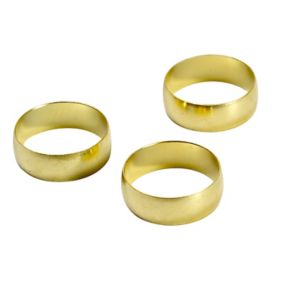 Plumbsure Brass Compression Olive (Dia)22mm, Pack of 3