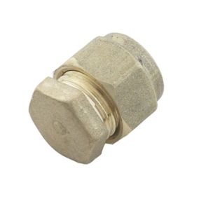 Plumbsure Brass Compression Stop end (Dia)10mm