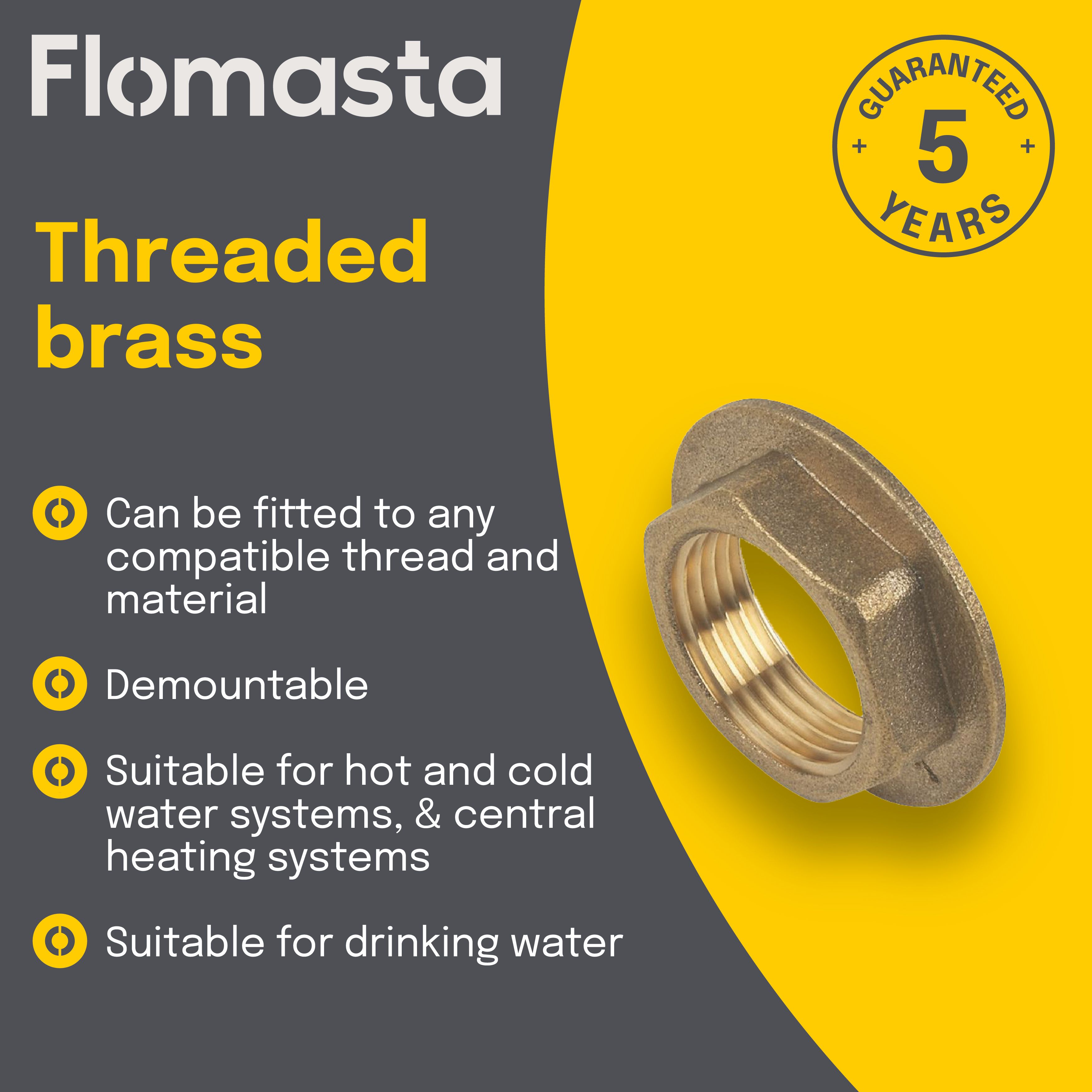 Plumbsure Brass Flange Threaded Backnut (Dia)19mm