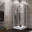 Plumbsure Clear Universal Square Shower enclosure with Double sliding doors (W)80cm