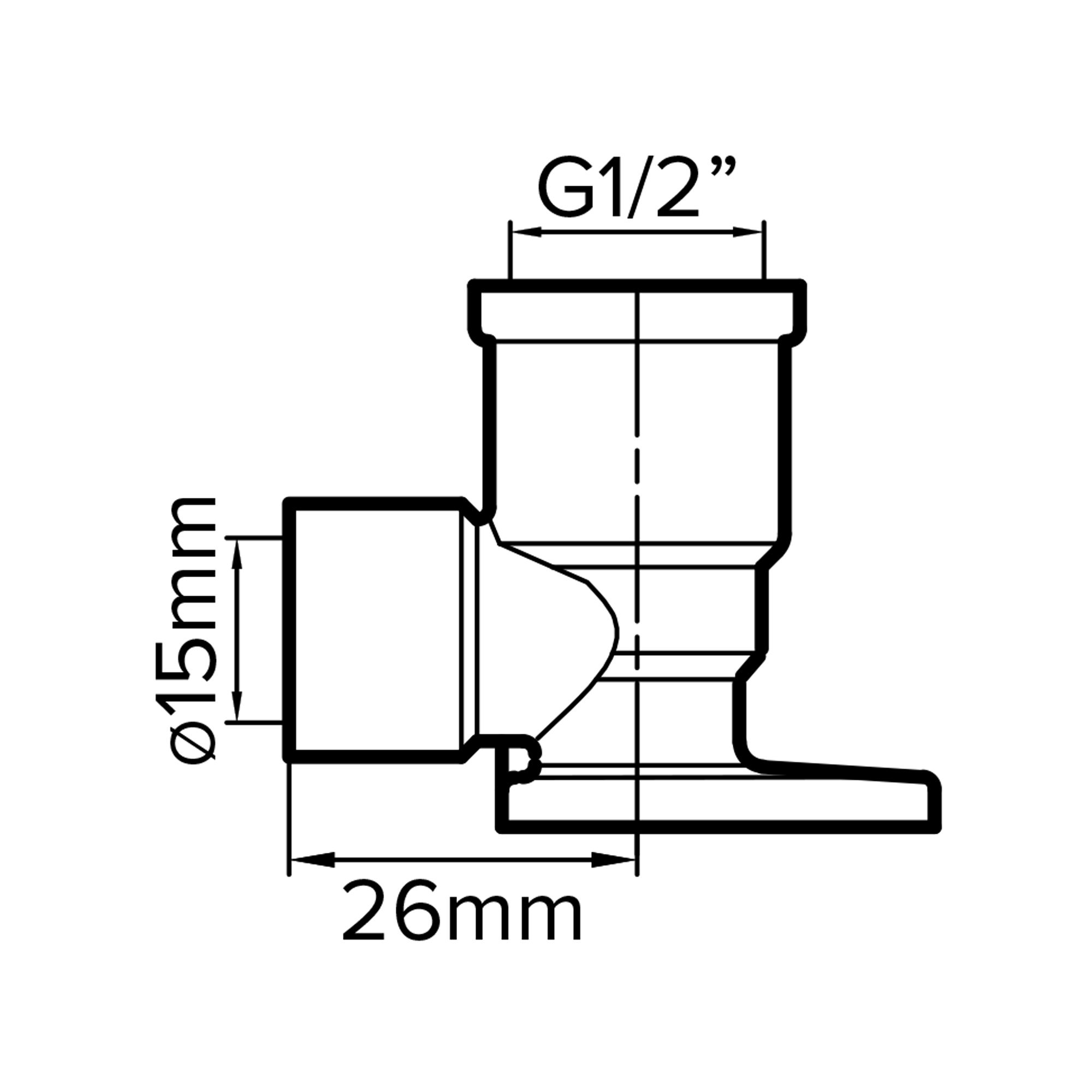 Plumbsure Compression 90° Wallplate Pipe elbow (Dia)15mm 15mm