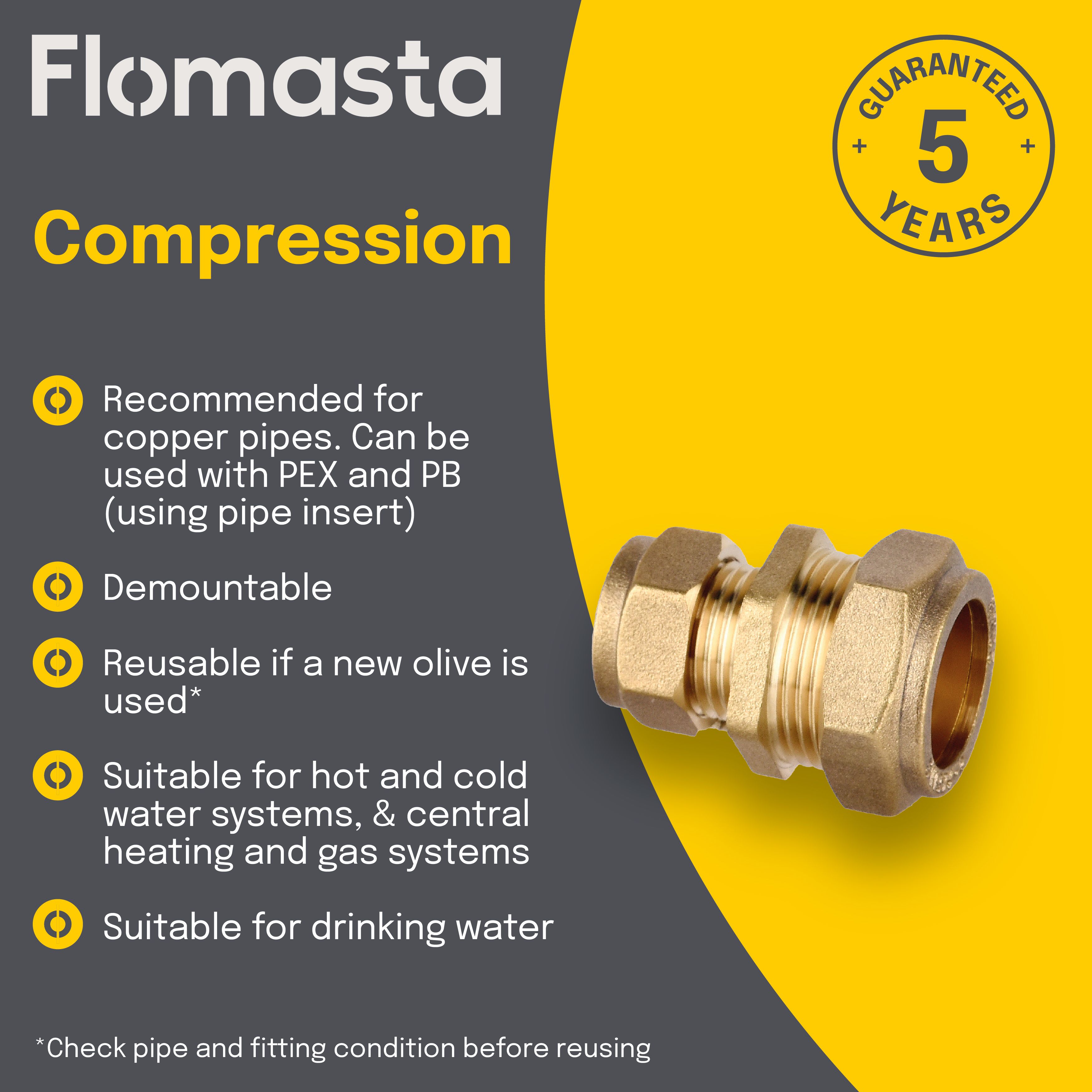 Plumbsure Compression Reducing Coupler (Dia)10mm (Dia)8mm 10mm
