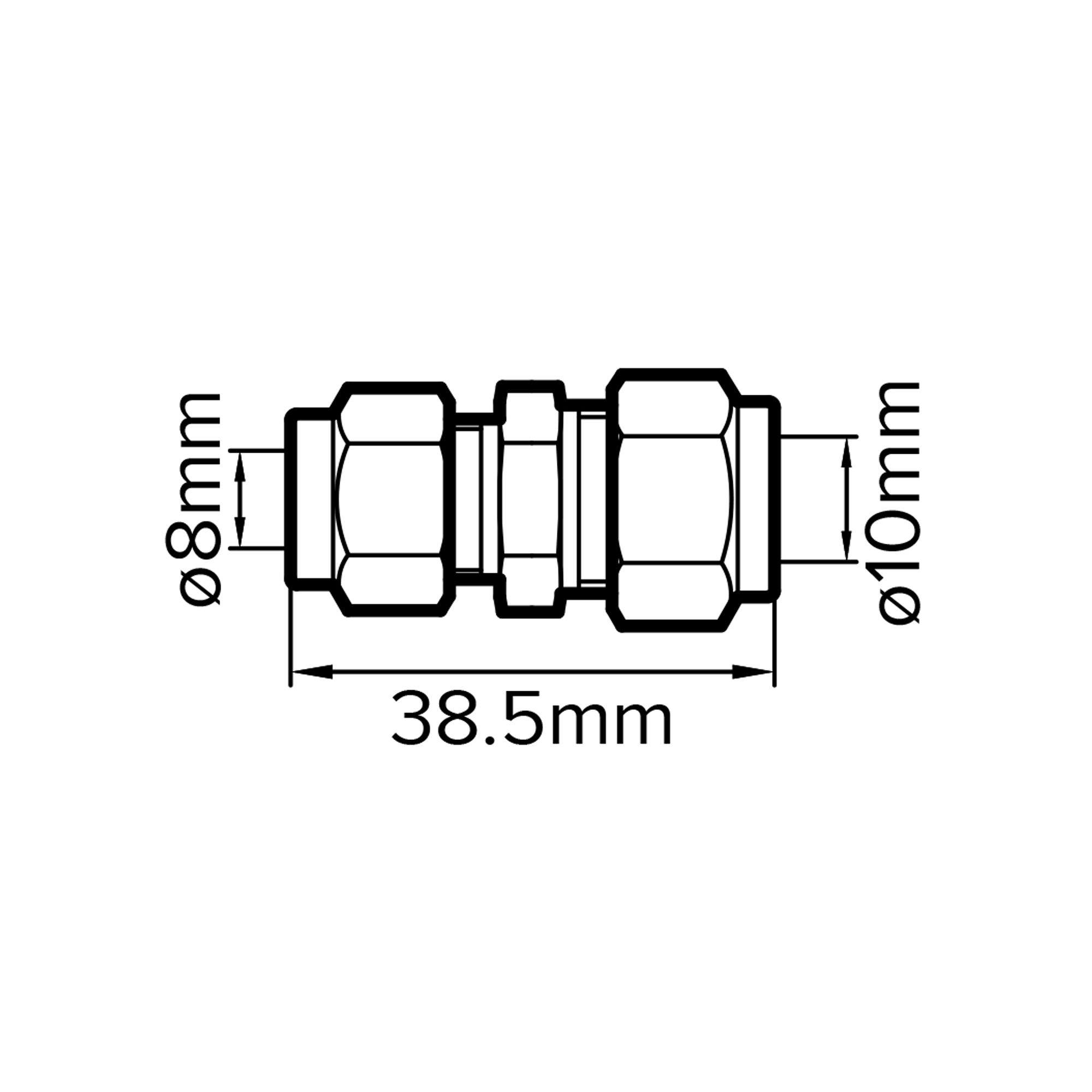Plumbsure Compression Reducing Coupler (Dia)10mm (Dia)8mm 10mm