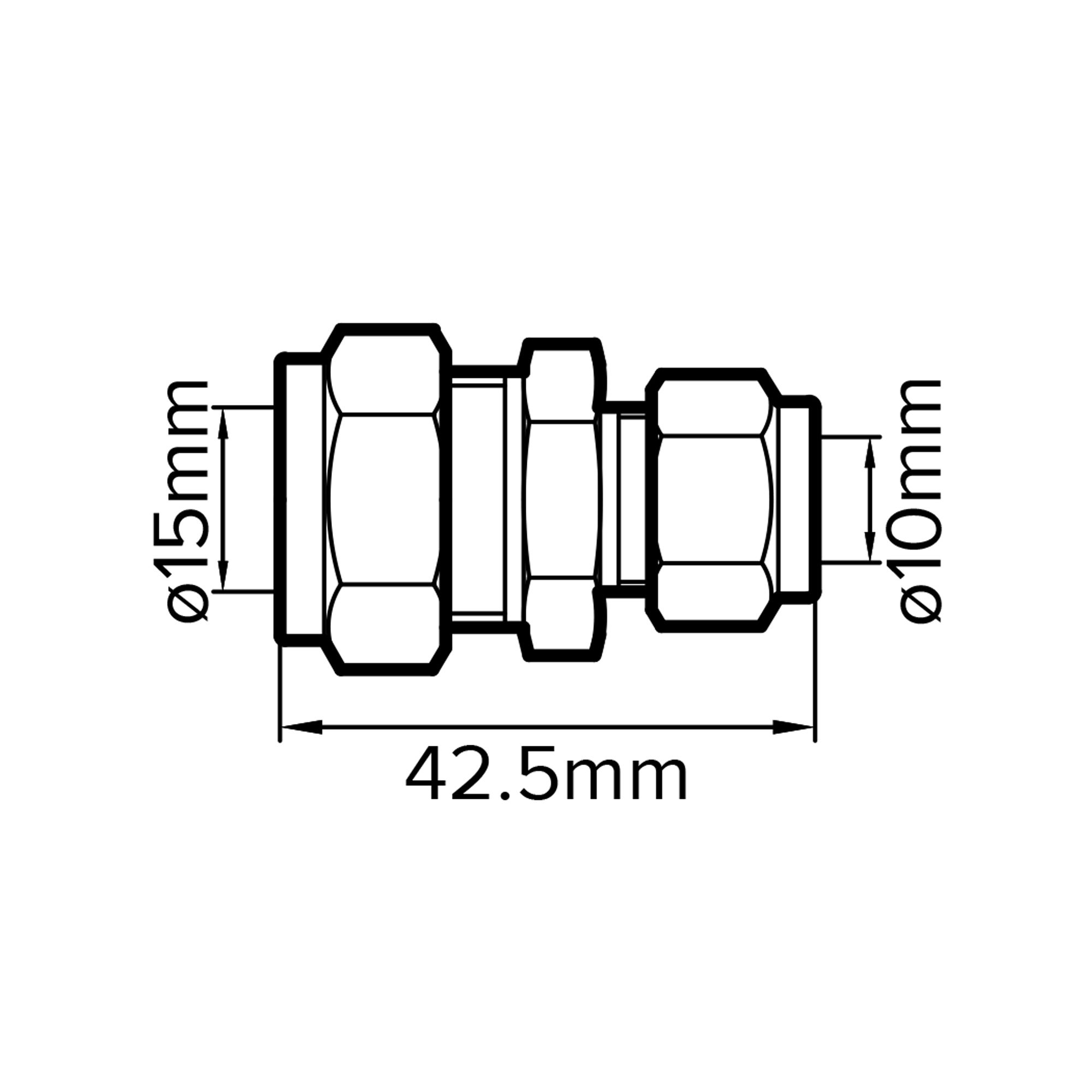 Plumbsure Compression Reducing Coupler (Dia)15mm (Dia)10mm 15mm