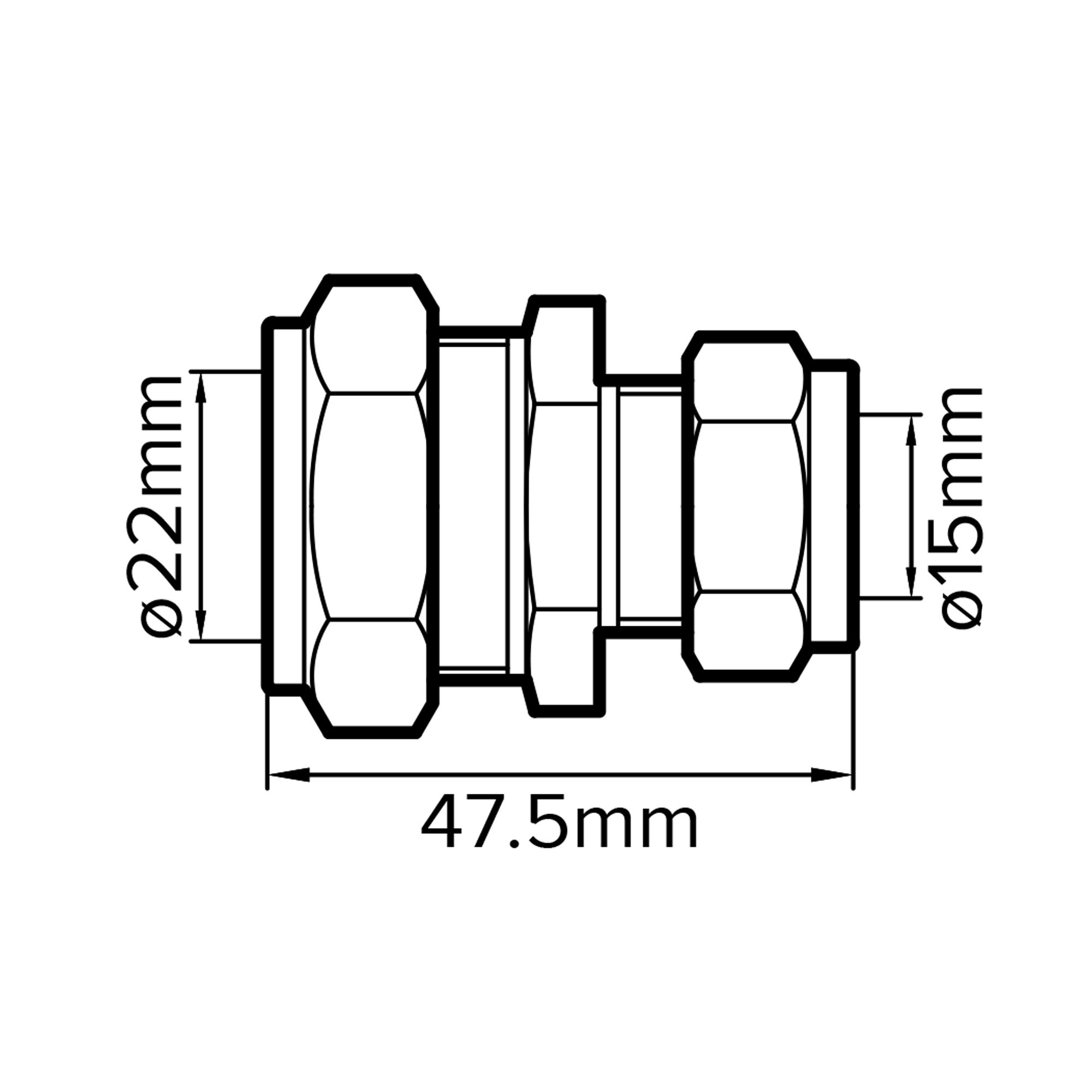 Plumbsure Compression Reducing Coupler (Dia)22mm (Dia)15mm 22mm
