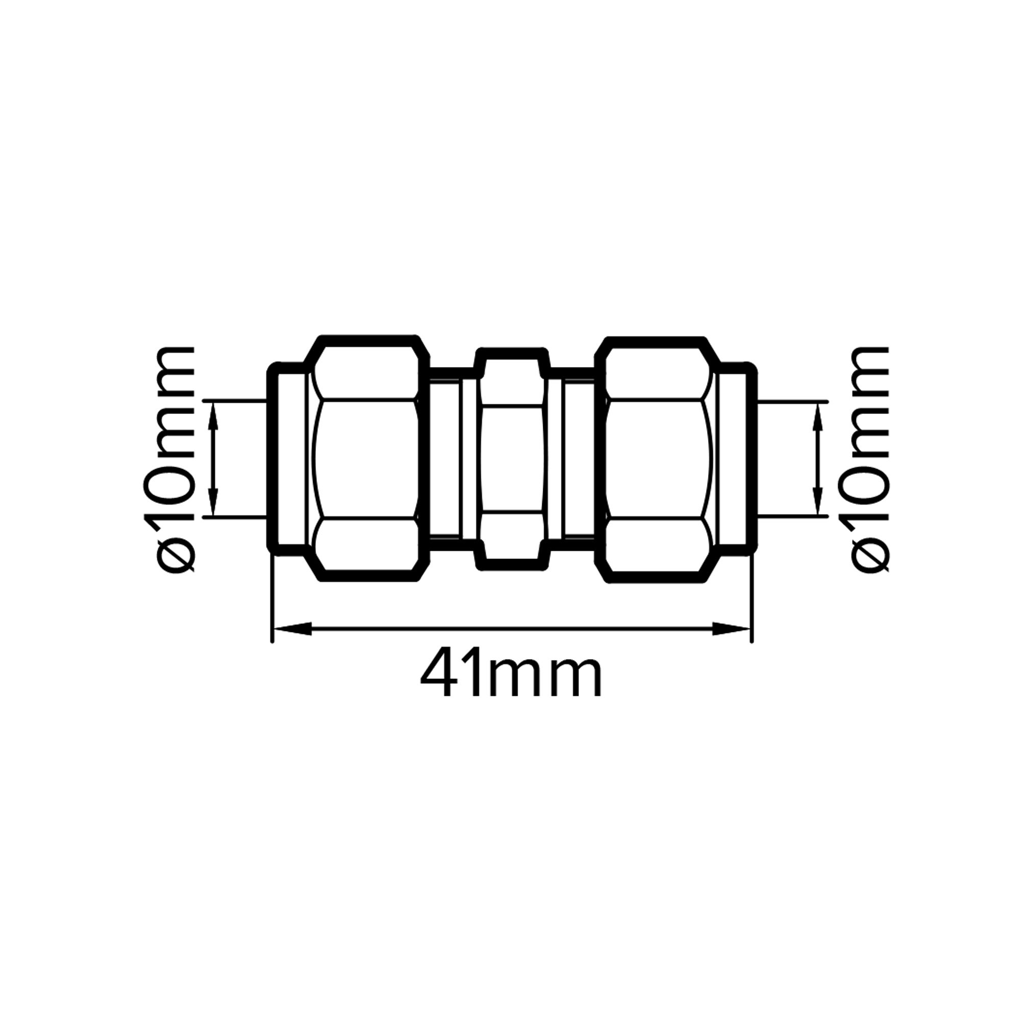 Plumbsure Compression Straight Coupler (Dia)10mm 10mm