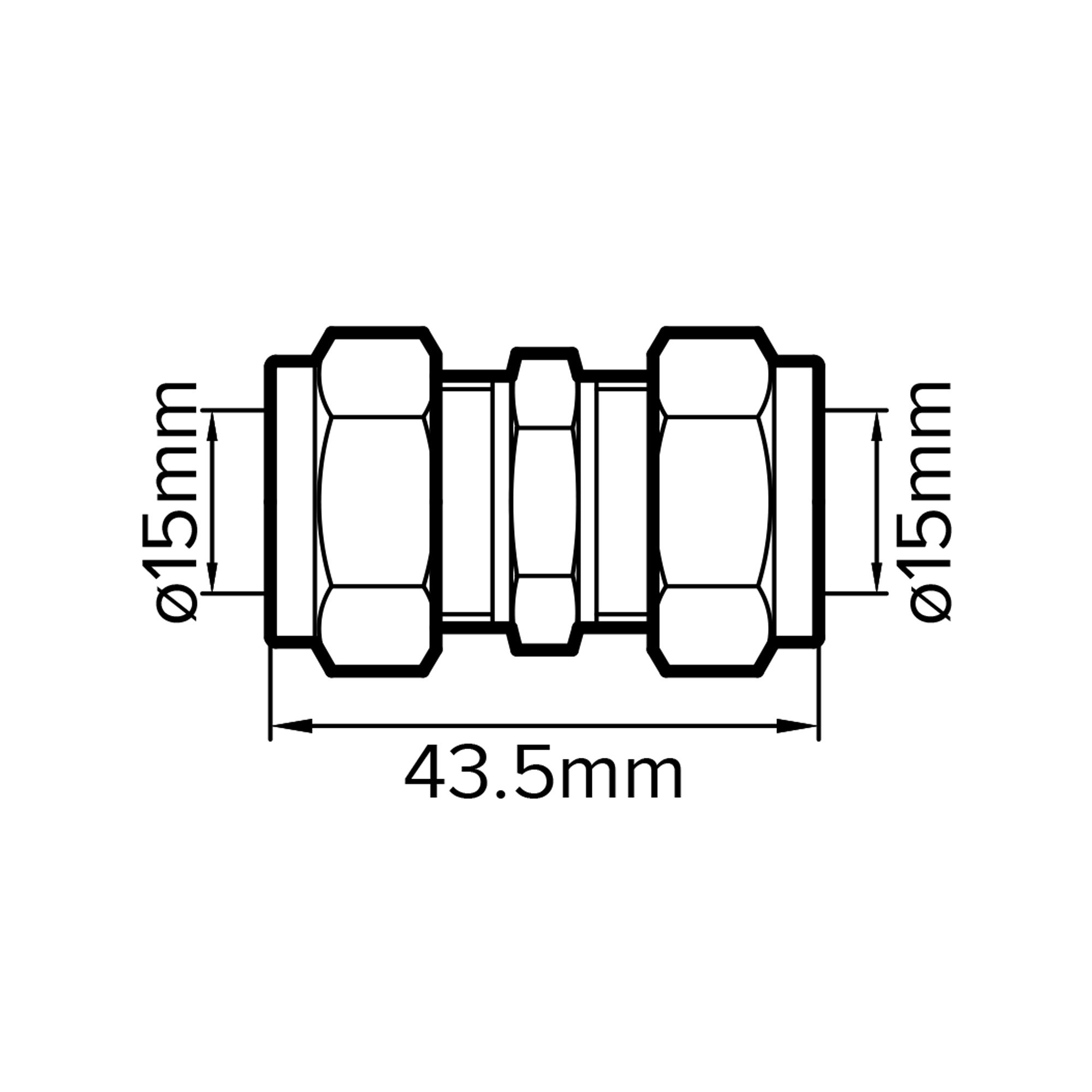Plumbsure Compression Straight Coupler (Dia)15mm 15mm, Pack of 10