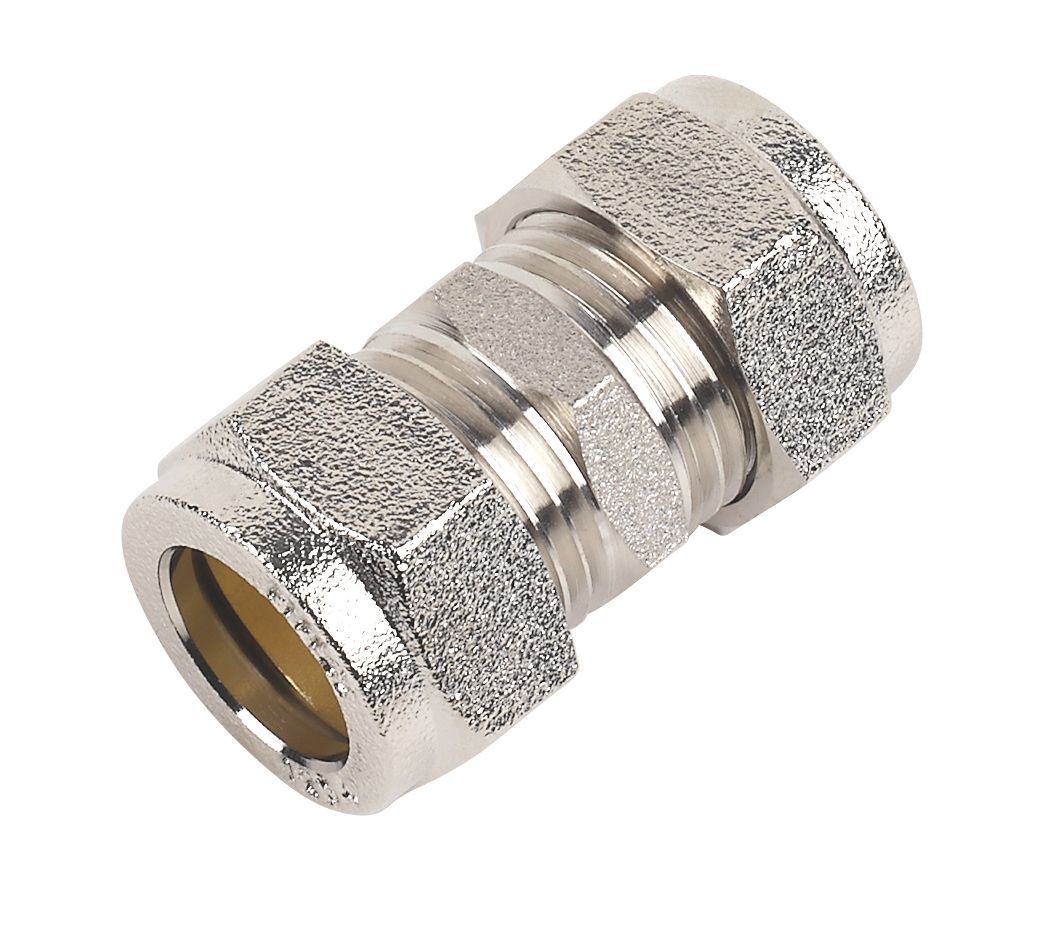 Plumbsure Compression Straight Coupler (Dia)15mm 15mm