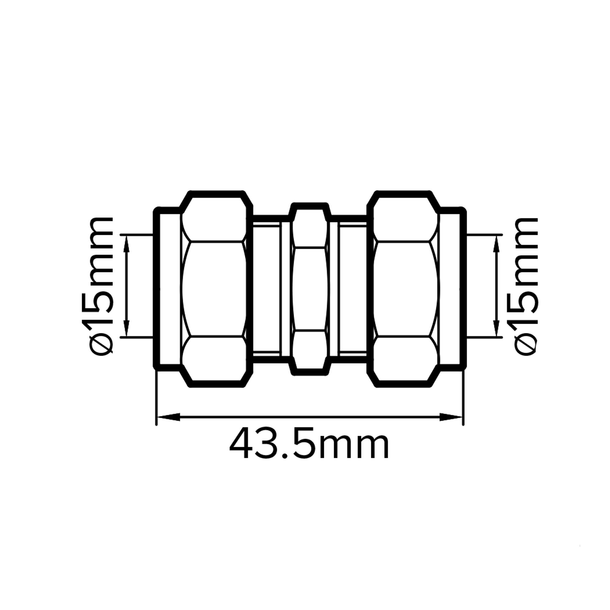 Plumbsure Compression Straight Coupler (Dia)15mm 15mm