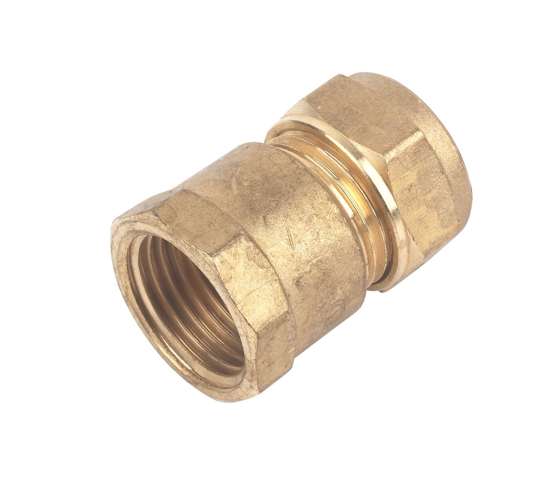 Plumbsure Compression Straight Coupler (Dia)15mm (Dia)12.7mm 15mm