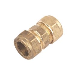 Plumbsure Compression Straight Coupler (Dia)15mm, Pack of 10