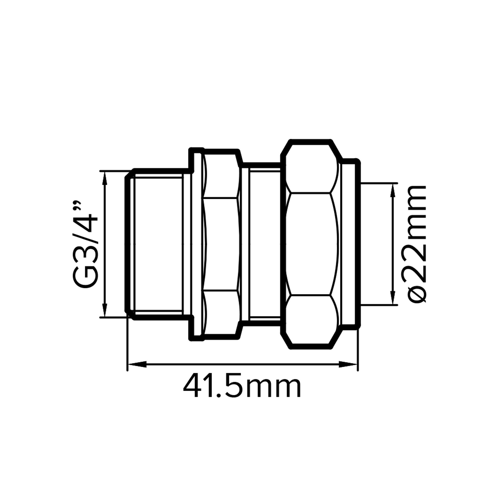 Plumbsure Compression Straight Coupler (Dia)22mm (Dia)19.05mm 22mm