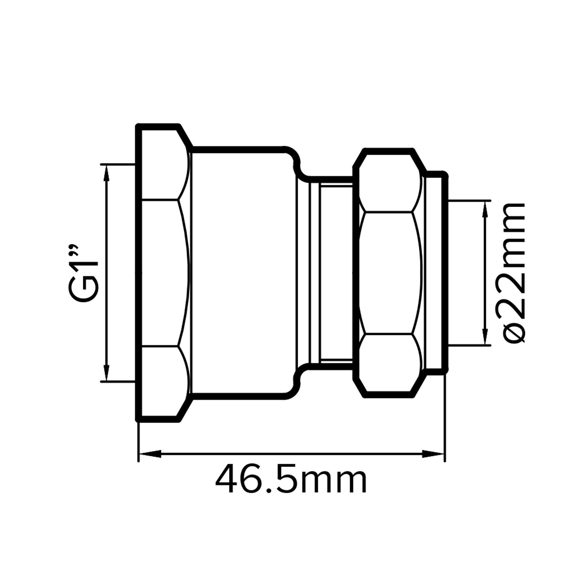 Plumbsure Compression Straight Coupler (Dia)22mm (Dia)25.4mm 22mm