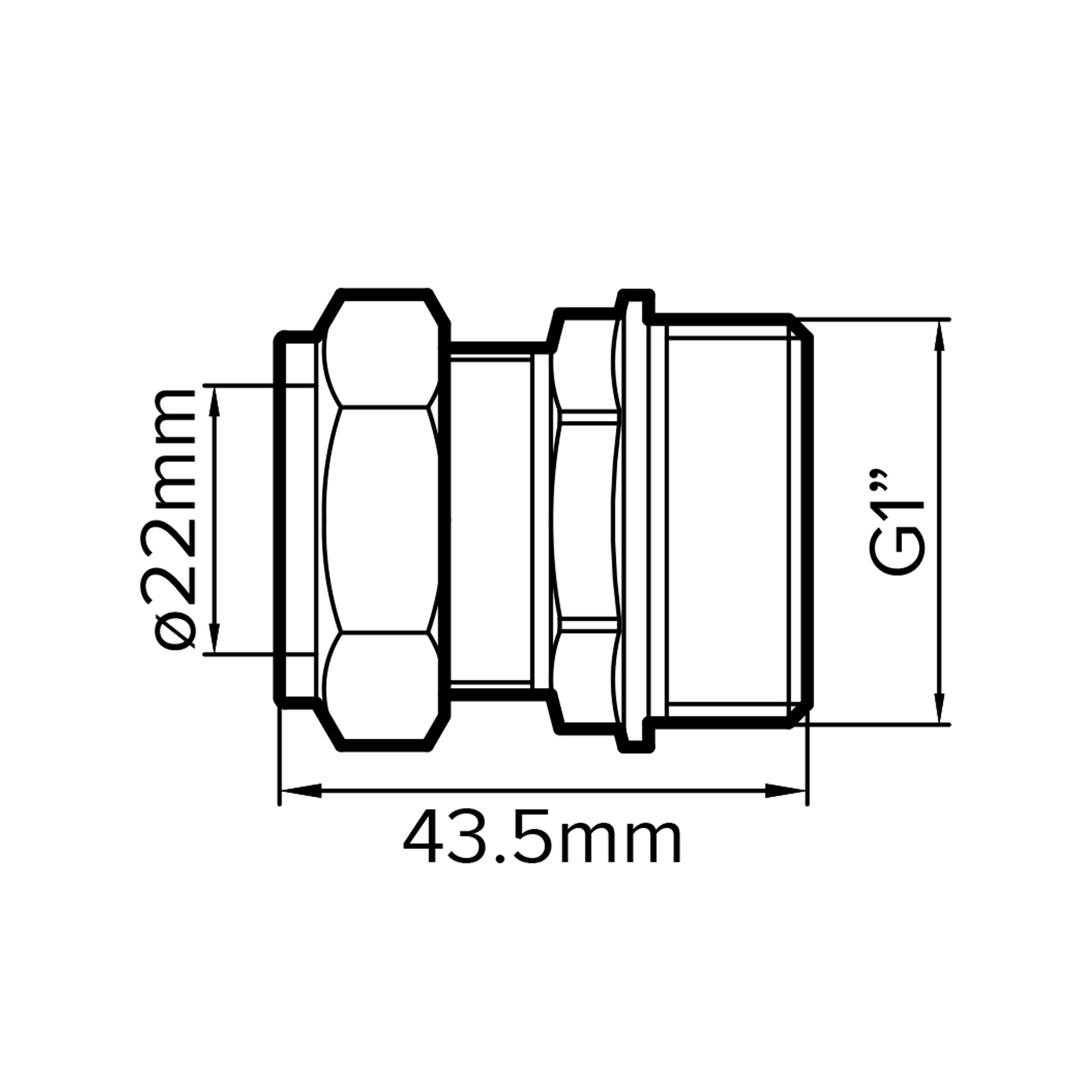 Plumbsure Compression Straight Coupler (Dia)22mm (Dia)25.4mm 22mm