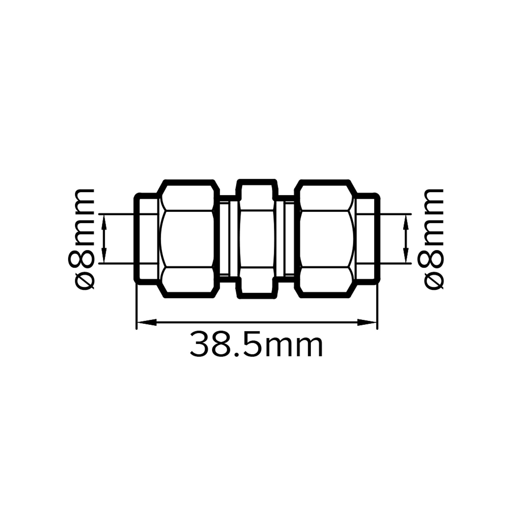 Plumbsure Compression Straight Coupler (Dia)8mm 8mm