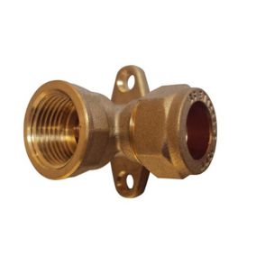 Plumbsure Compression Wallplate Pipe elbow (Dia)15mm