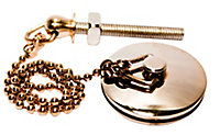 Plumbsure Metal Gold effect Basin Chain, plug & stay (Dia)32mm