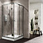 Plumbsure Silver effect Universal Square Shower Enclosure & tray with Double sliding doors (W)800mm (D)800mm