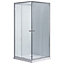 Plumbsure Silver effect Universal Square Shower Enclosure & tray with Double sliding doors (W)800mm (D)800mm