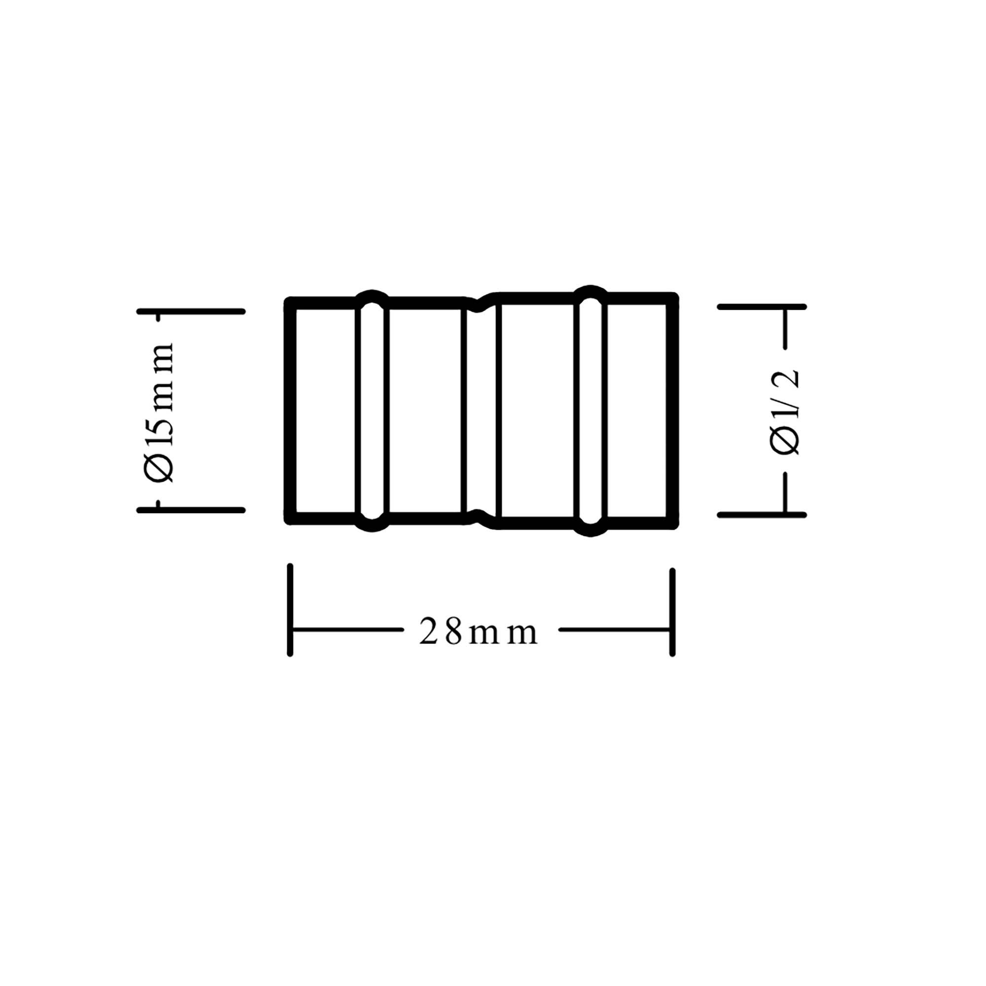 Plumbsure Solder ring Adaptor (Dia)15mm (Dia)12.7mm 15mm, Pack of 2