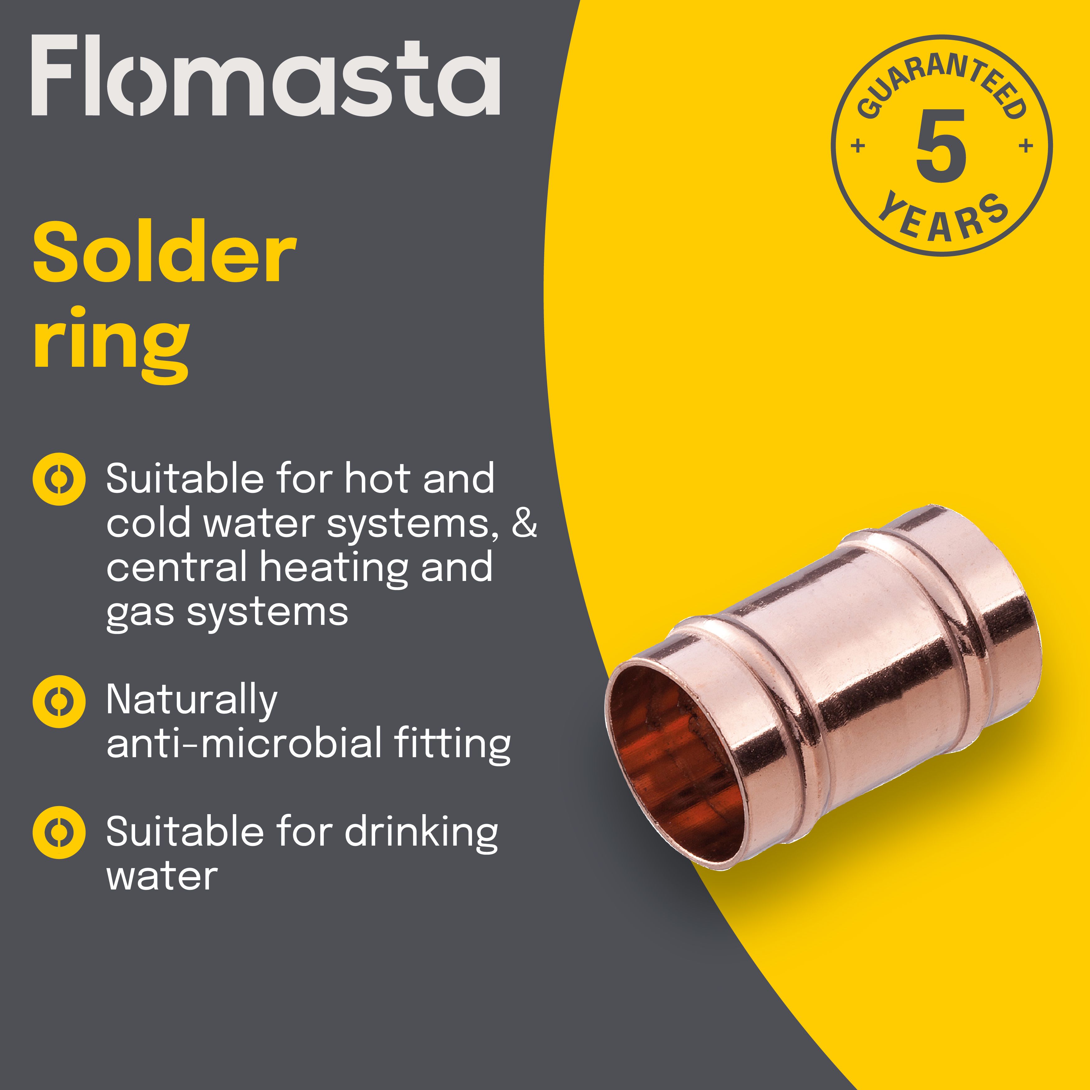 Plumbsure Solder ring Coupler (Dia)15mm 15mm