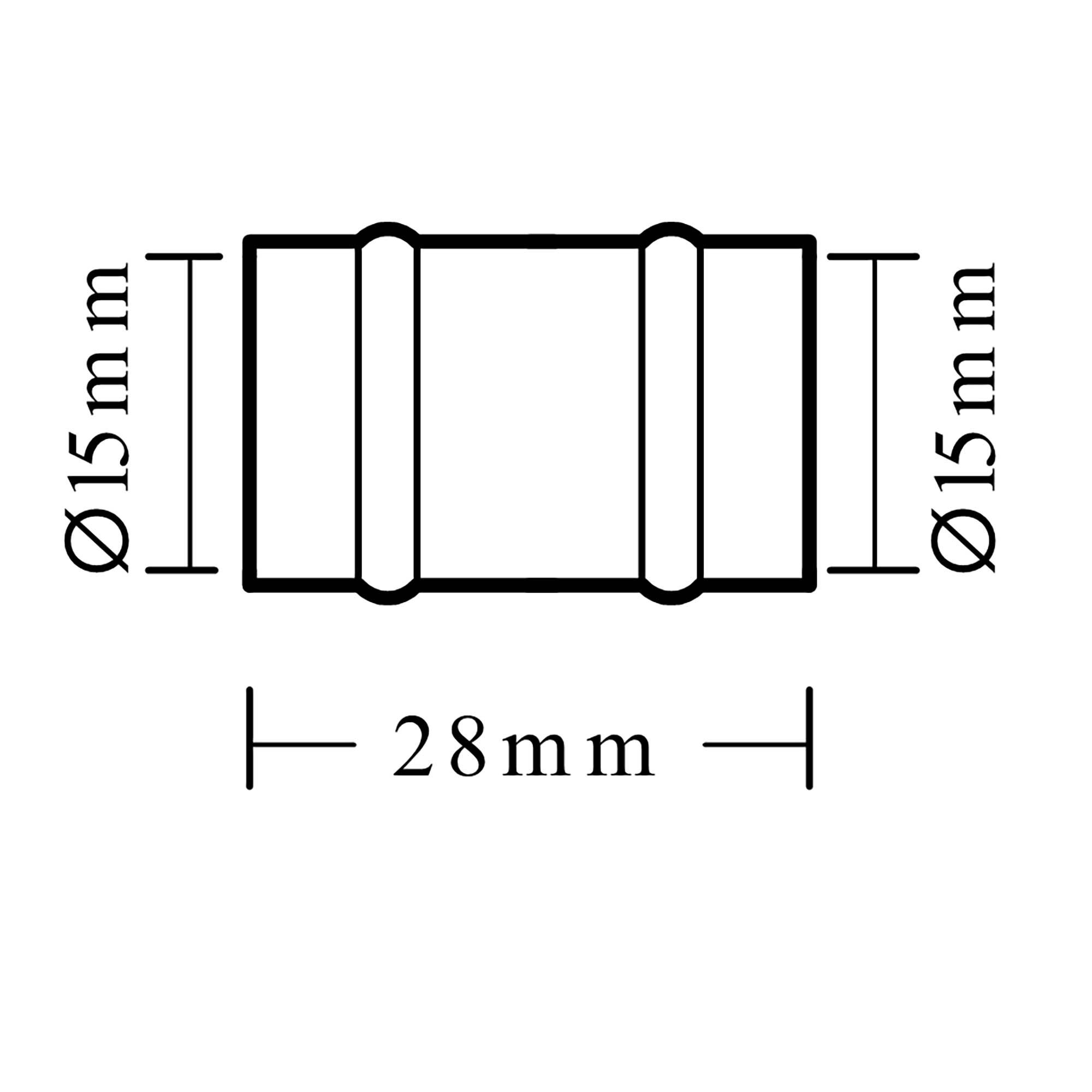 Plumbsure Solder ring Coupler (Dia)15mm 15mm