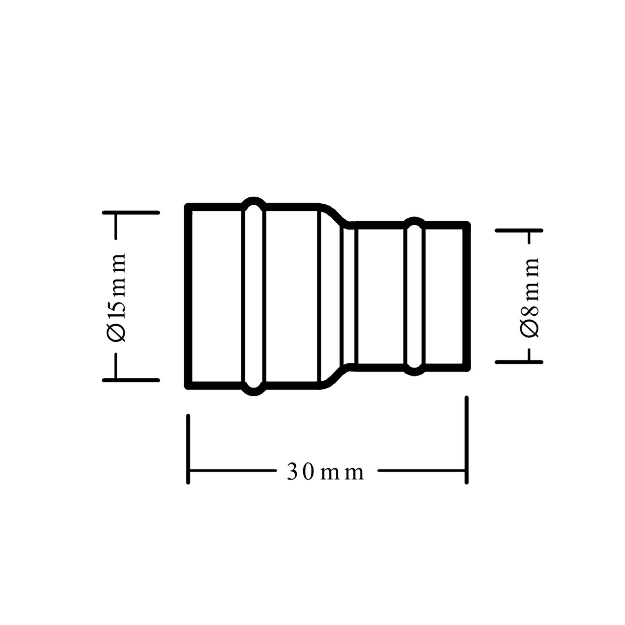 Plumbsure Solder ring Reducing Coupler (Dia)15mm (Dia)8mm 15mm