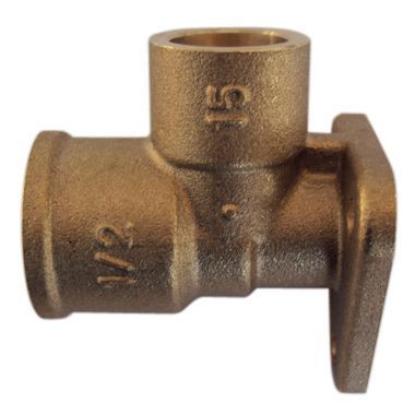 Plumbsure Threaded Wallplate Pipe elbow (Dia)15mm