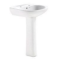 Plumbsure Truro White Close-coupled Toilet, basin & tap pack