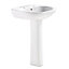 Plumbsure Truro White Oval Full pedestal Basin (H)83cm (W)56cm