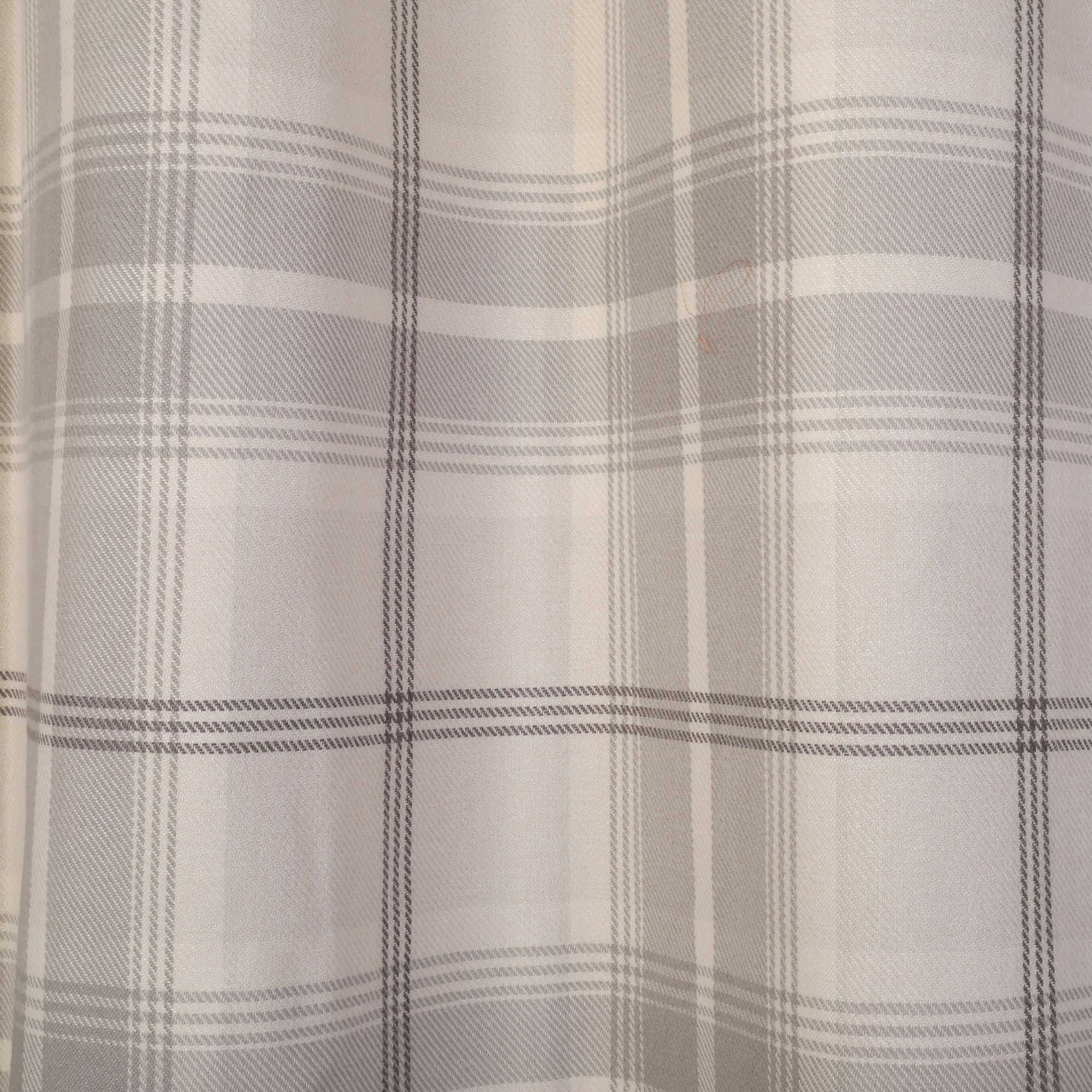 Podor Beige Check Lined Eyelet Curtain (W)228cm (L)228cm, Pair