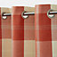 Podor Orange & white Check Unlined Eyelet Curtain (W)140cm (L)260cm, Single