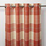 Podor Orange & white Check Unlined Eyelet Curtain (W)167cm (L)183cm, Single