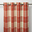 Podor Orange & white Check Unlined Eyelet Curtain (W)167cm (L)228cm, Single