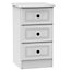 Polar Textured White 3 Drawer Bedside table (H)700mm (W)400mm (D)410mm