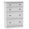 Polar Textured White 4 Drawer Ready assembled Chest of drawers (H)1080mm (W)770mm (D)410mm