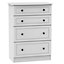 Polar Textured White 4 Drawer Ready assembled Chest of drawers (H)1080mm (W)770mm (D)410mm