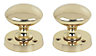 Polished Brass effect Round Door knob (Dia)51mm, Pair