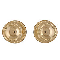Polished Brass effect Zamac Round Door knob (Dia)49mm, Pair