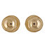 Polished Brass effect Zamac Round Door knob (Dia)49mm, Pair