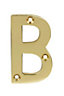 Polished Brass effect Zinc alloy Non self-adhesive House letter B, (H)75mm (W)47.5mm