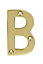 Polished Brass effect Zinc alloy Non self-adhesive House letter B, (H)75mm (W)47.5mm